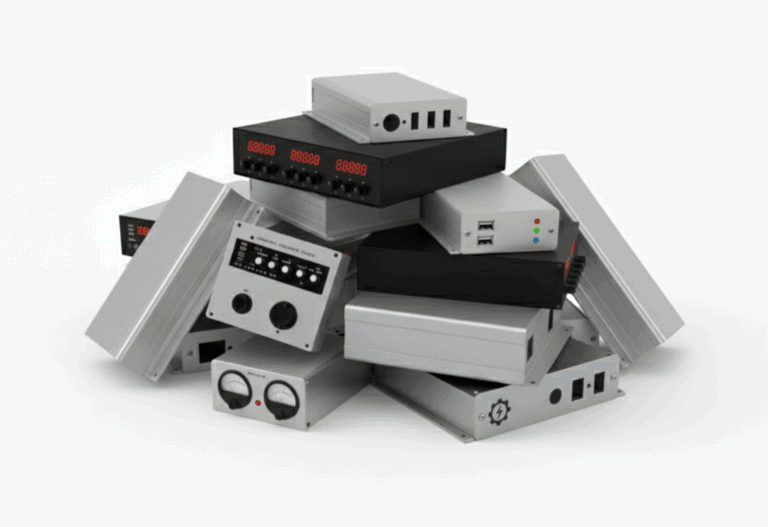 An image of a generated stack of enclosures that would require protection, suggesting the importance of NEMA or IP ratings.